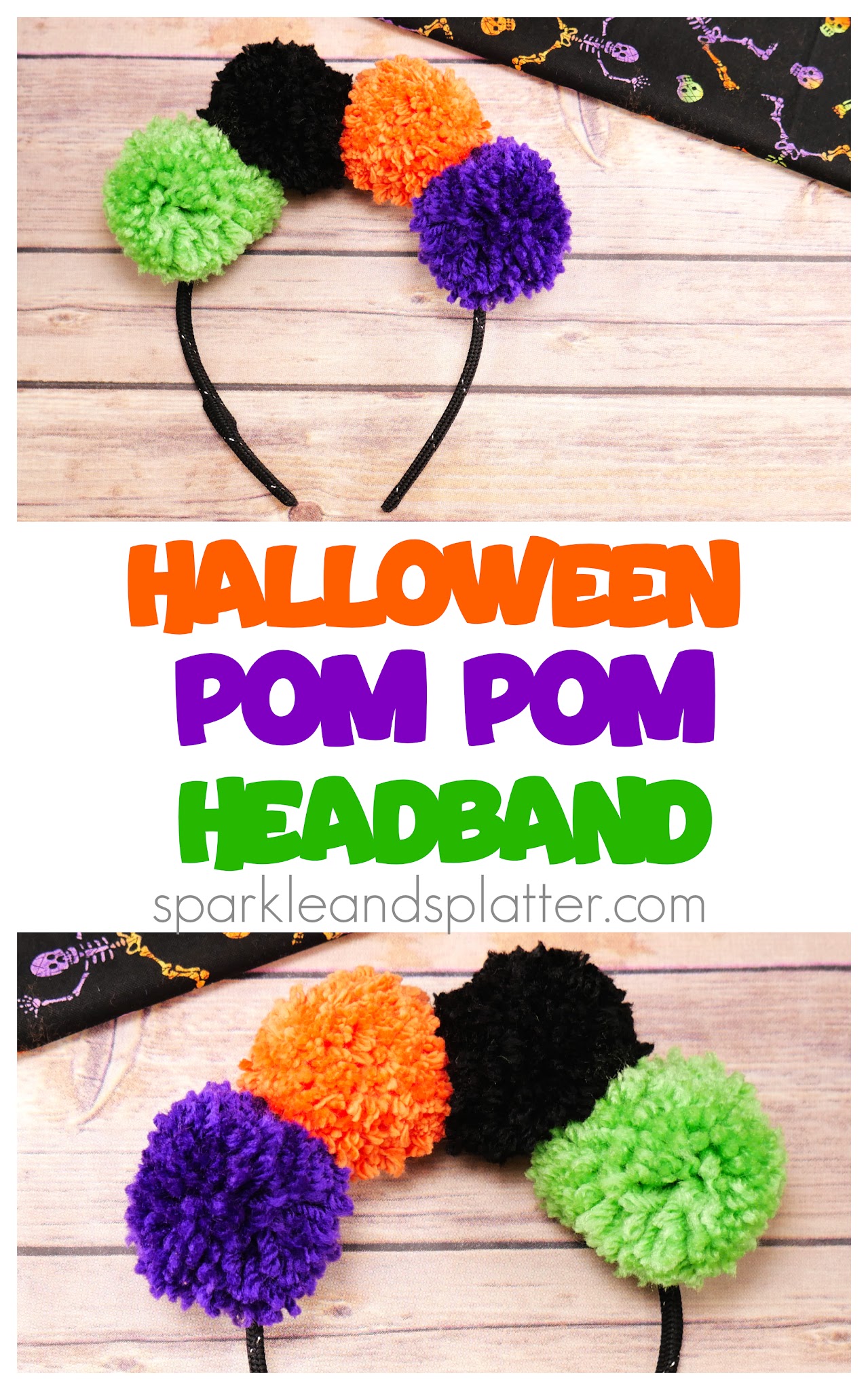 Halloween Pom Pom Headband